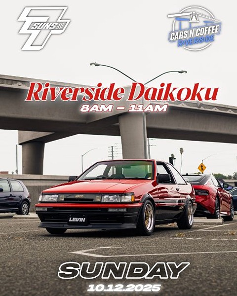 Riverside Daikoku Car Meet flyer 2025